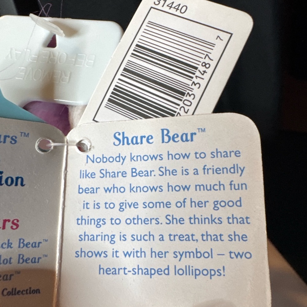 Care Bears Share Bear Special Edition Series 1 Tie Dye NWT Plush - Picture 7 of 7